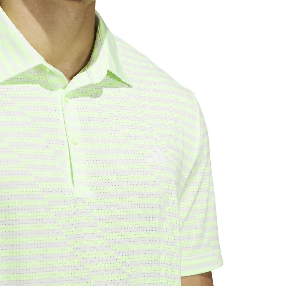 adidas Mesh Print Polo Shirt - Green Spark/Crystal Jade