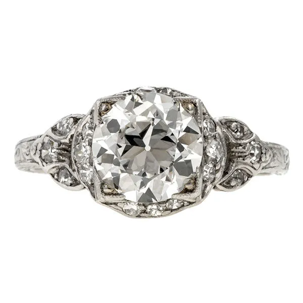 Art Deco Engagement Ring, Circular Brilliant 1.62ct.