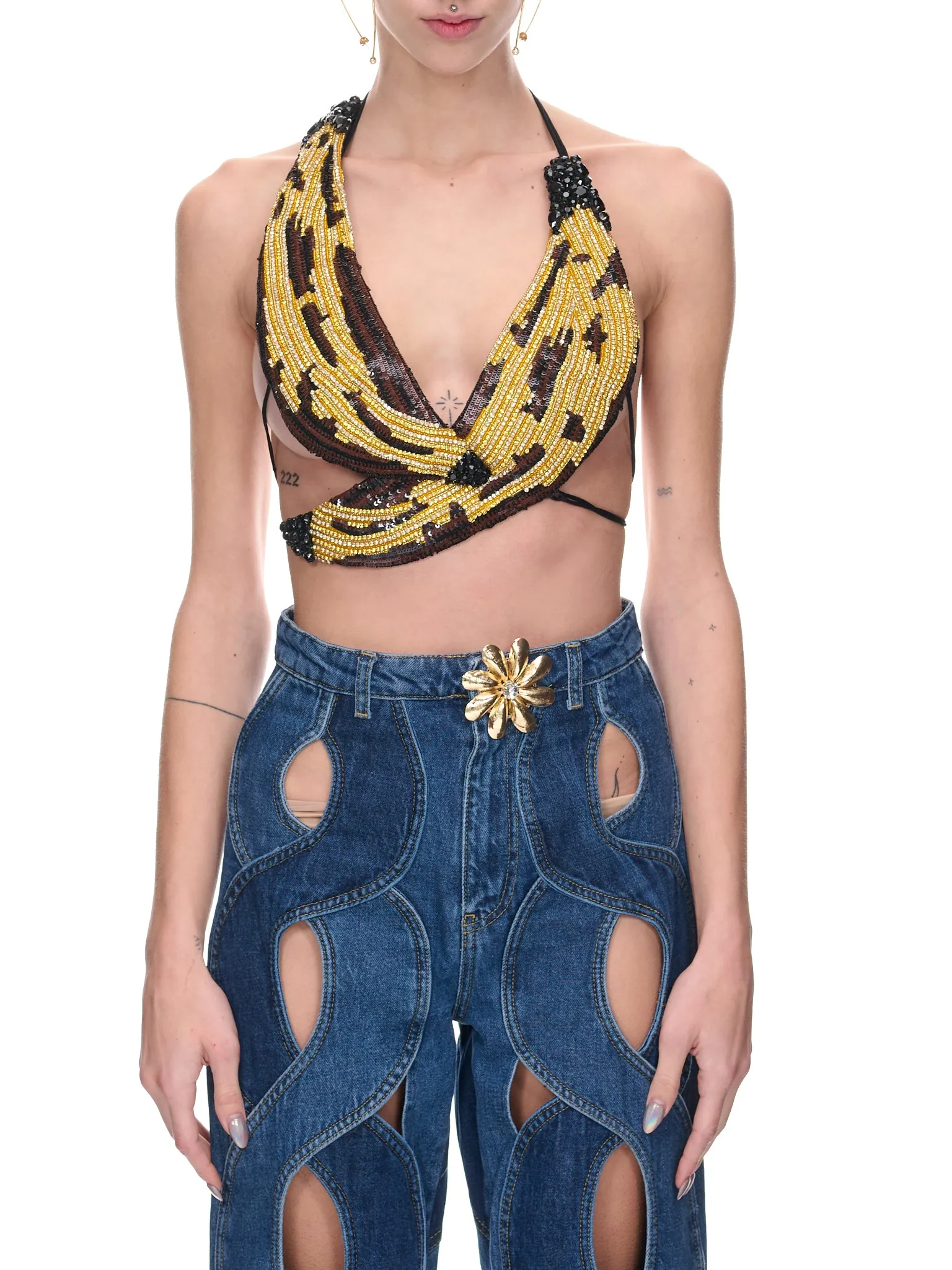 Beaded Banana Top (2302T64A222-YELLOW)