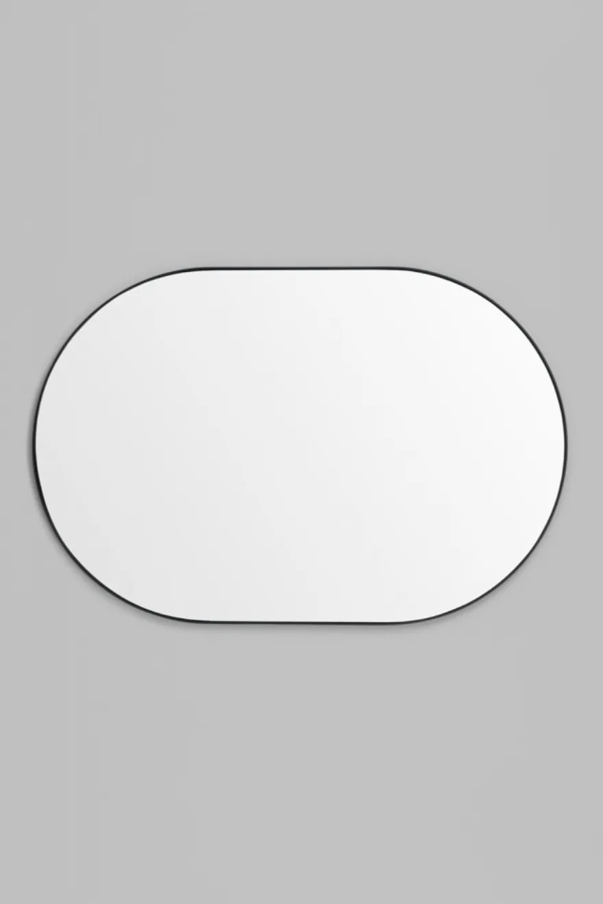 Bjorn Oval Mirror, Black