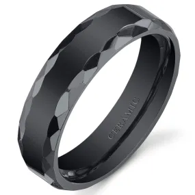 Black Ceramic unisex Band 6mm Size 5