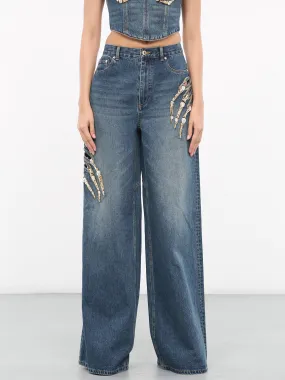 Bone Slash Denim Pants (2304P05265-VINTAGE-INDIGO)