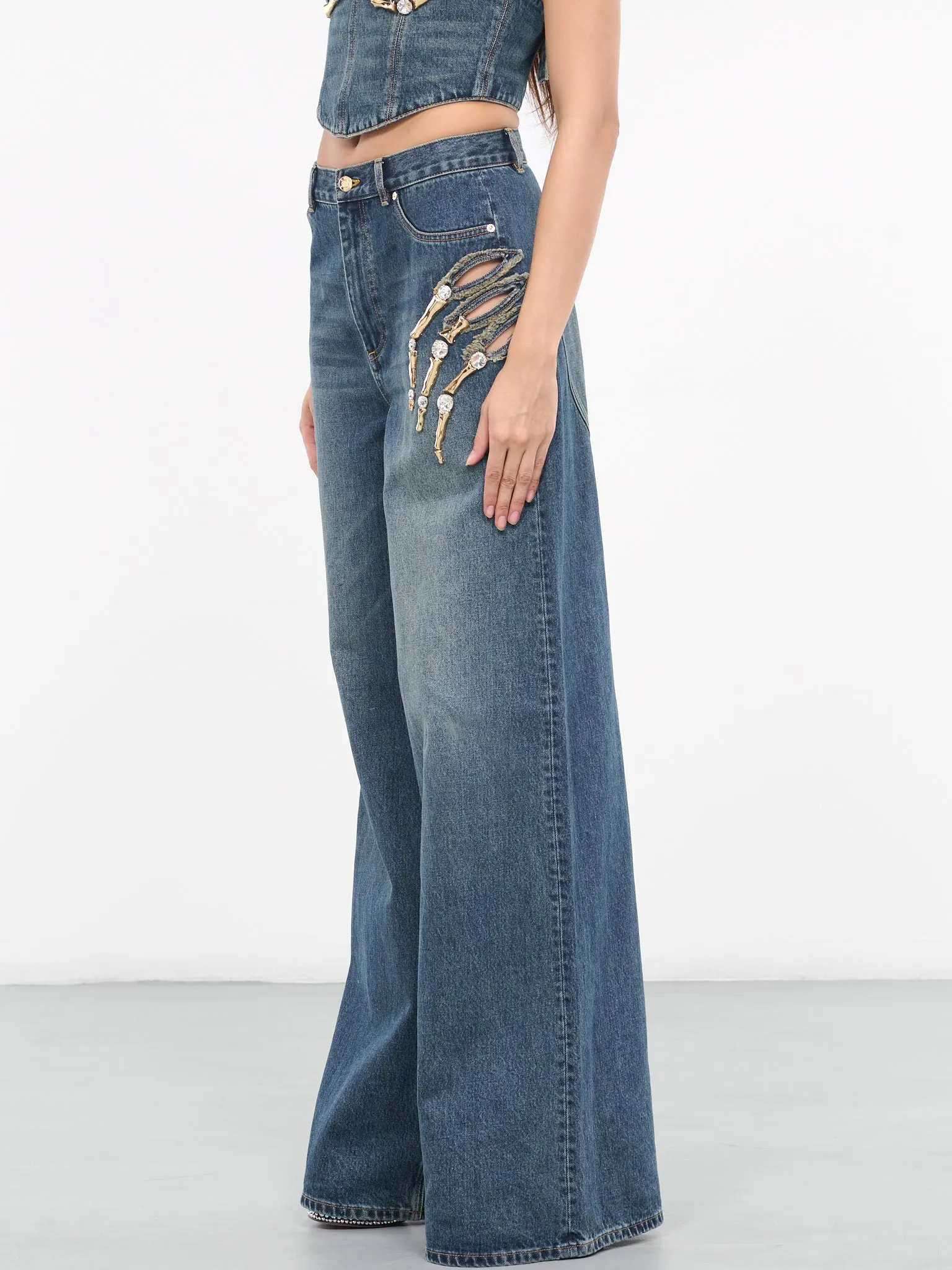 Bone Slash Denim Pants (2304P05265-VINTAGE-INDIGO)