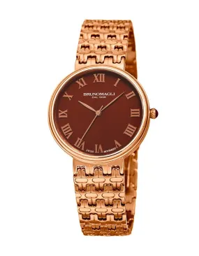 Bruno Magli Womens Isabella Rose Gold-Tone Decorative Link - Bracelet Strap