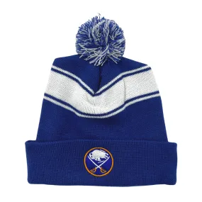 Buffalo Sabres Royal Blue & White Pom Pom Beanie