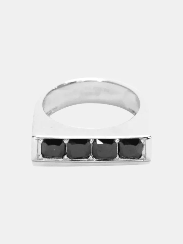 Federation Be Mine Ring - Silver / Black Zirconia