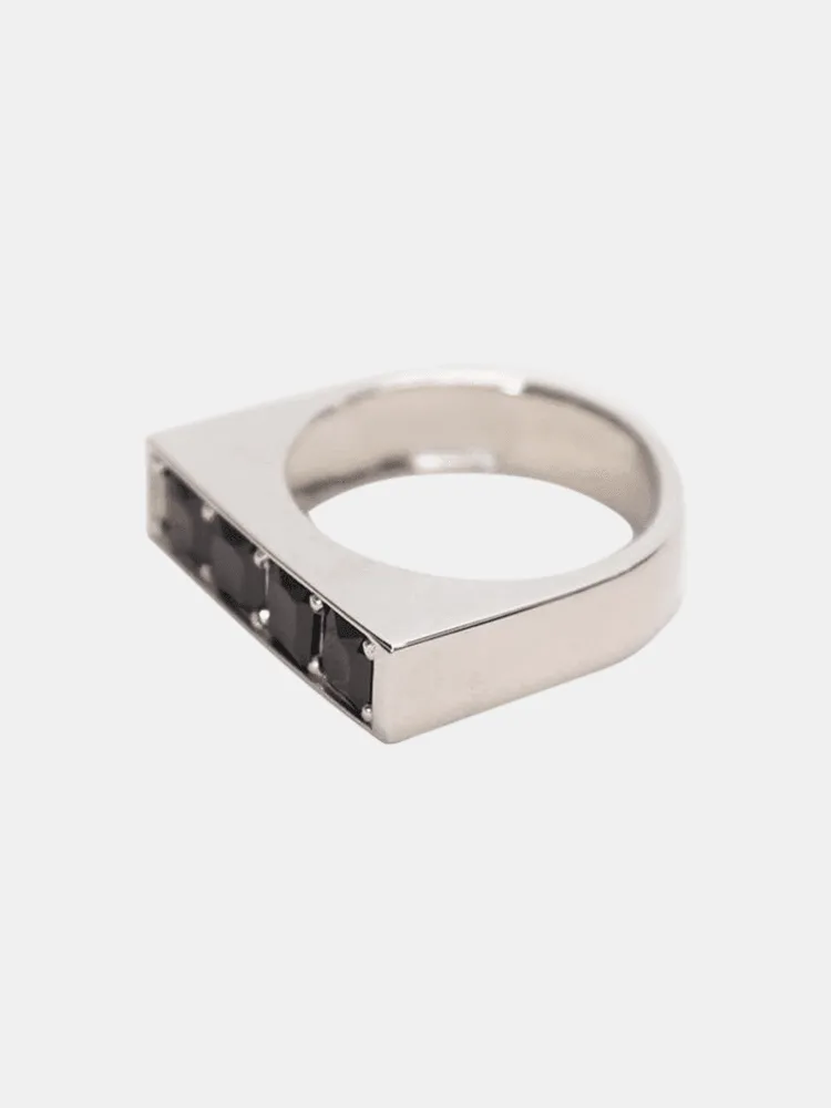 Federation Be Mine Ring - Silver / Black Zirconia