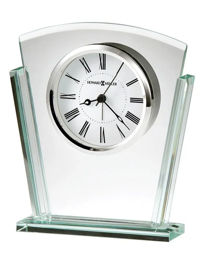 Howard Miller Granby Jade Glass Table Alarm Clock - Tapered Design&#44; Beveled Base