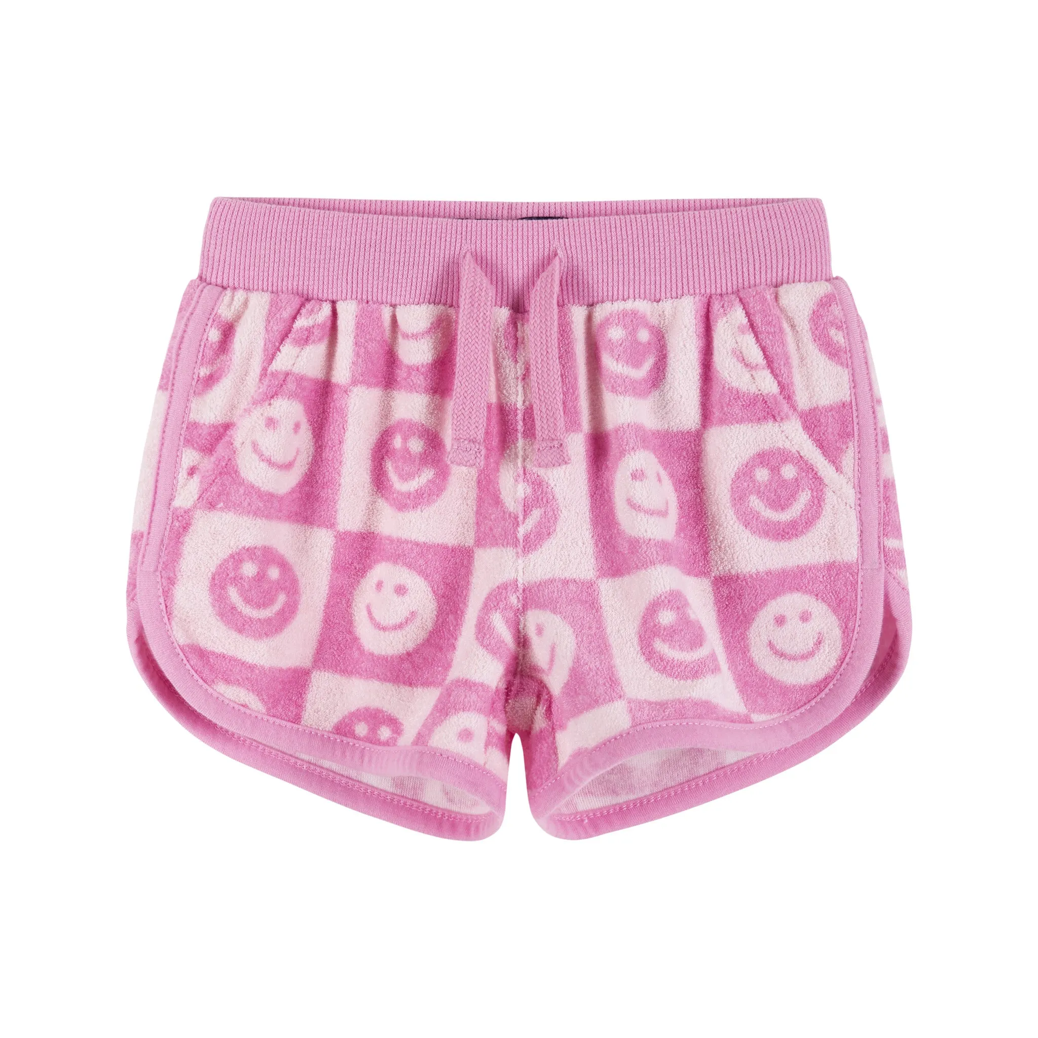 Infant Pink Smiley Terry Sweatshirt & Shorts Set