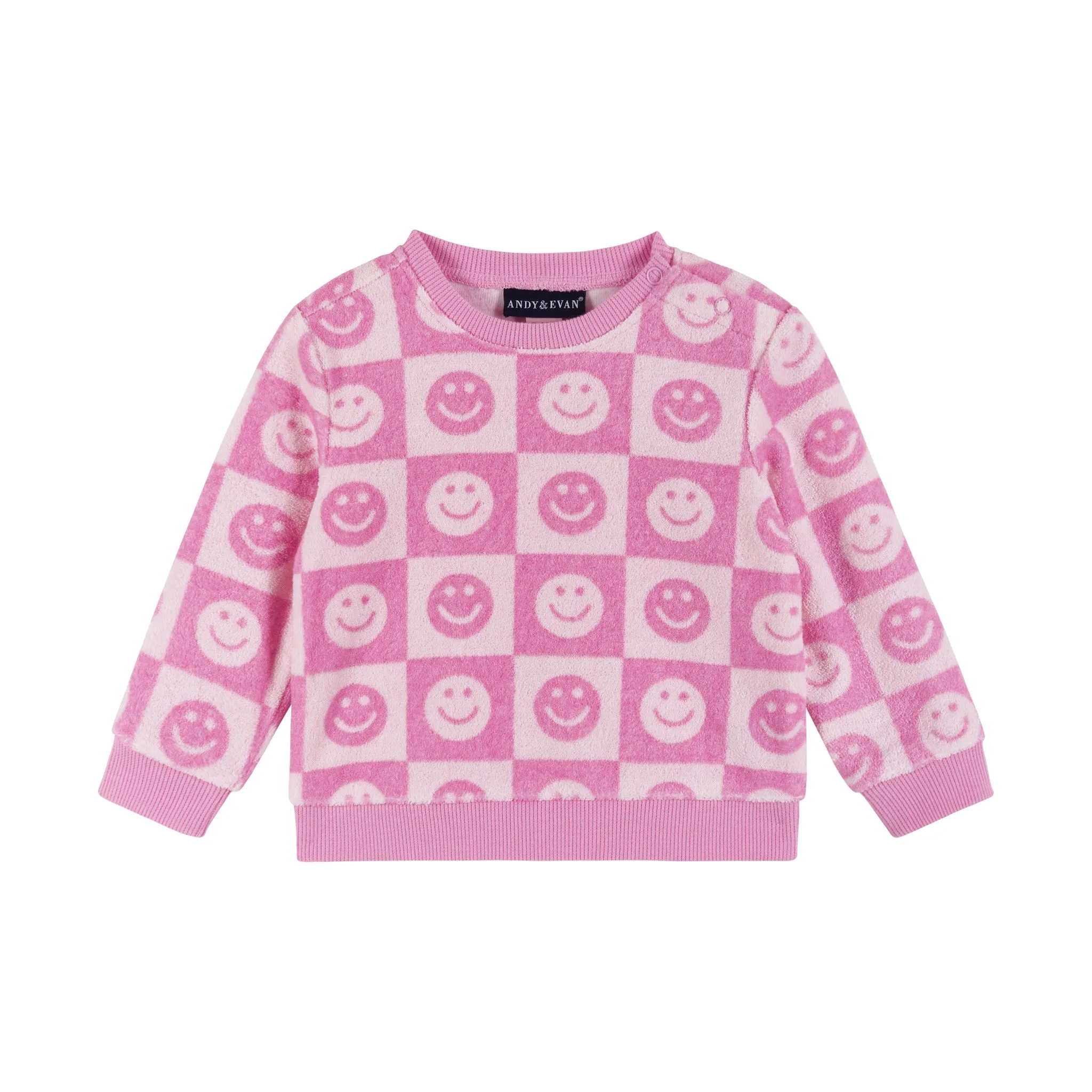 Infant Pink Smiley Terry Sweatshirt & Shorts Set