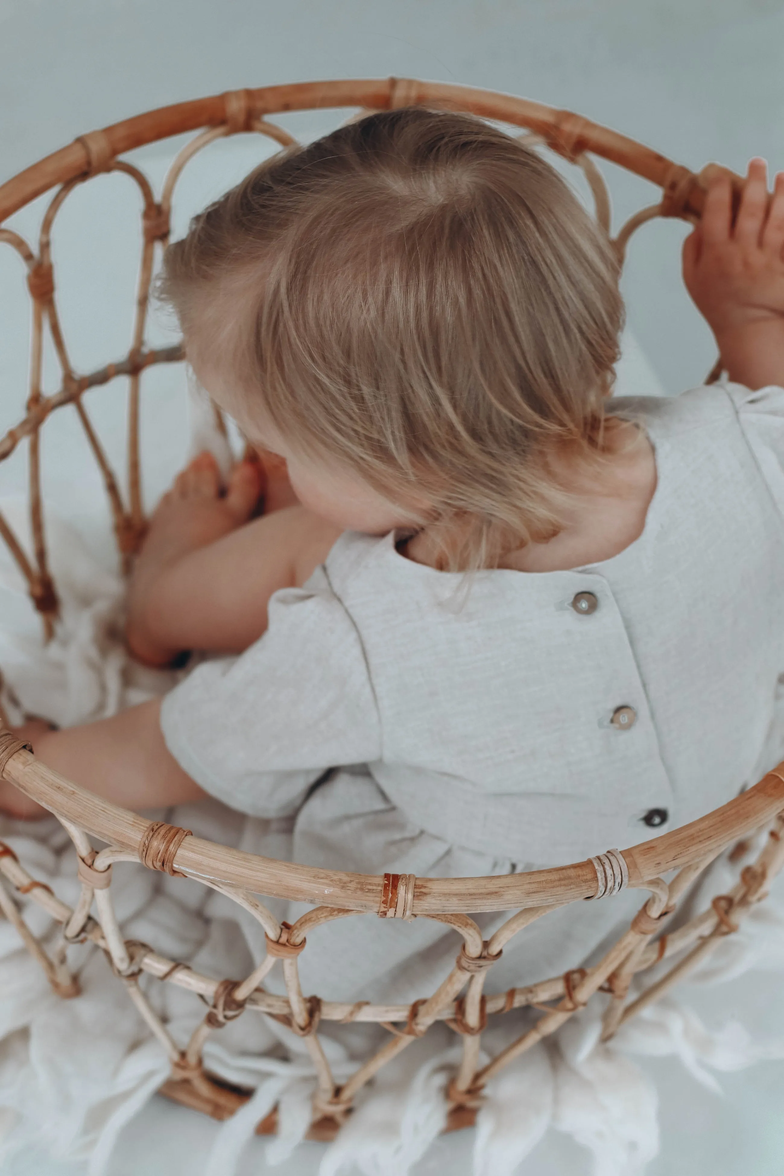 Linen romper with short sleeves