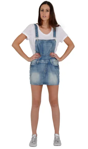 Mini Dungaree Denim Pinafore Dress - Size 6 & 8 only