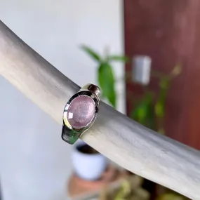 Oval top ring pink tourmaline