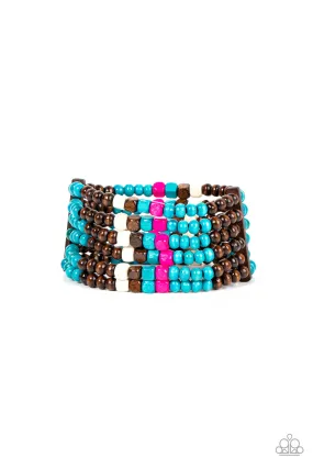 Paparazzi Dive into Maldives - Blue Wood Bracelet