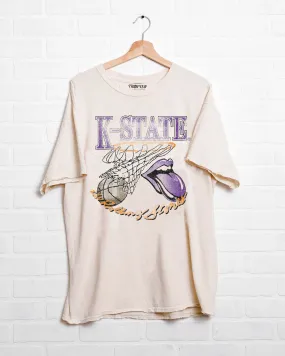 Rolling Stones Kansas State Basketball Net Off White Thrifted Tee