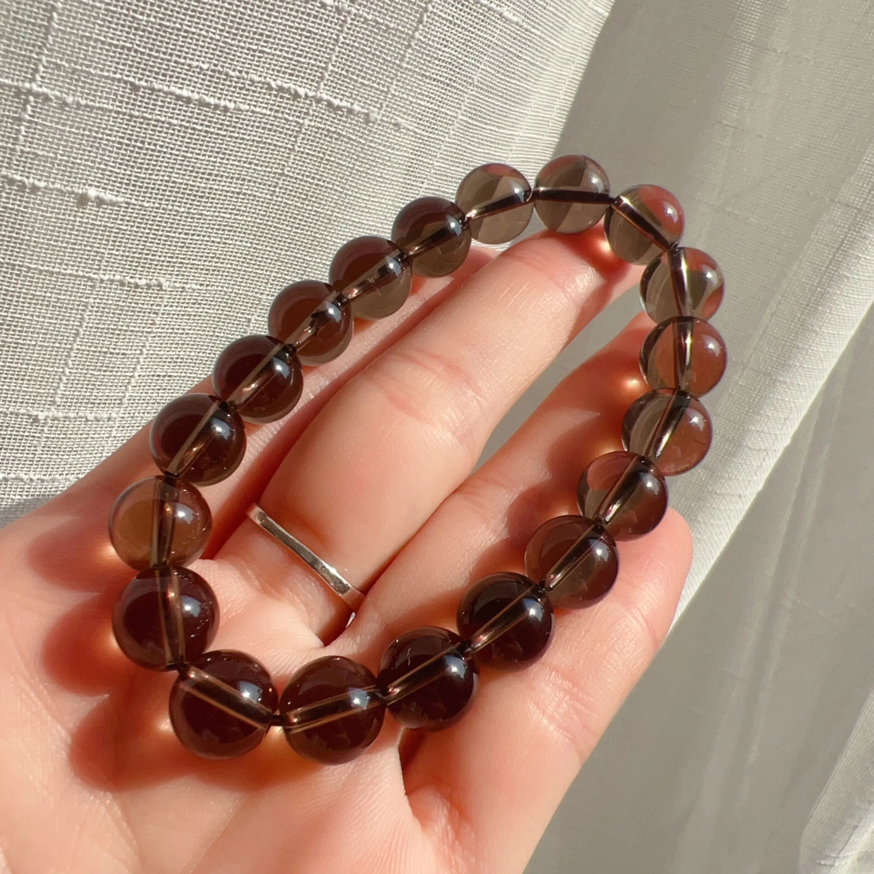 Stone of Health | Smoky Quartz Crystal Bracelet Handmade with High-quality 10mm Round Beads | Men's Women's Healing Crystal Jewelry