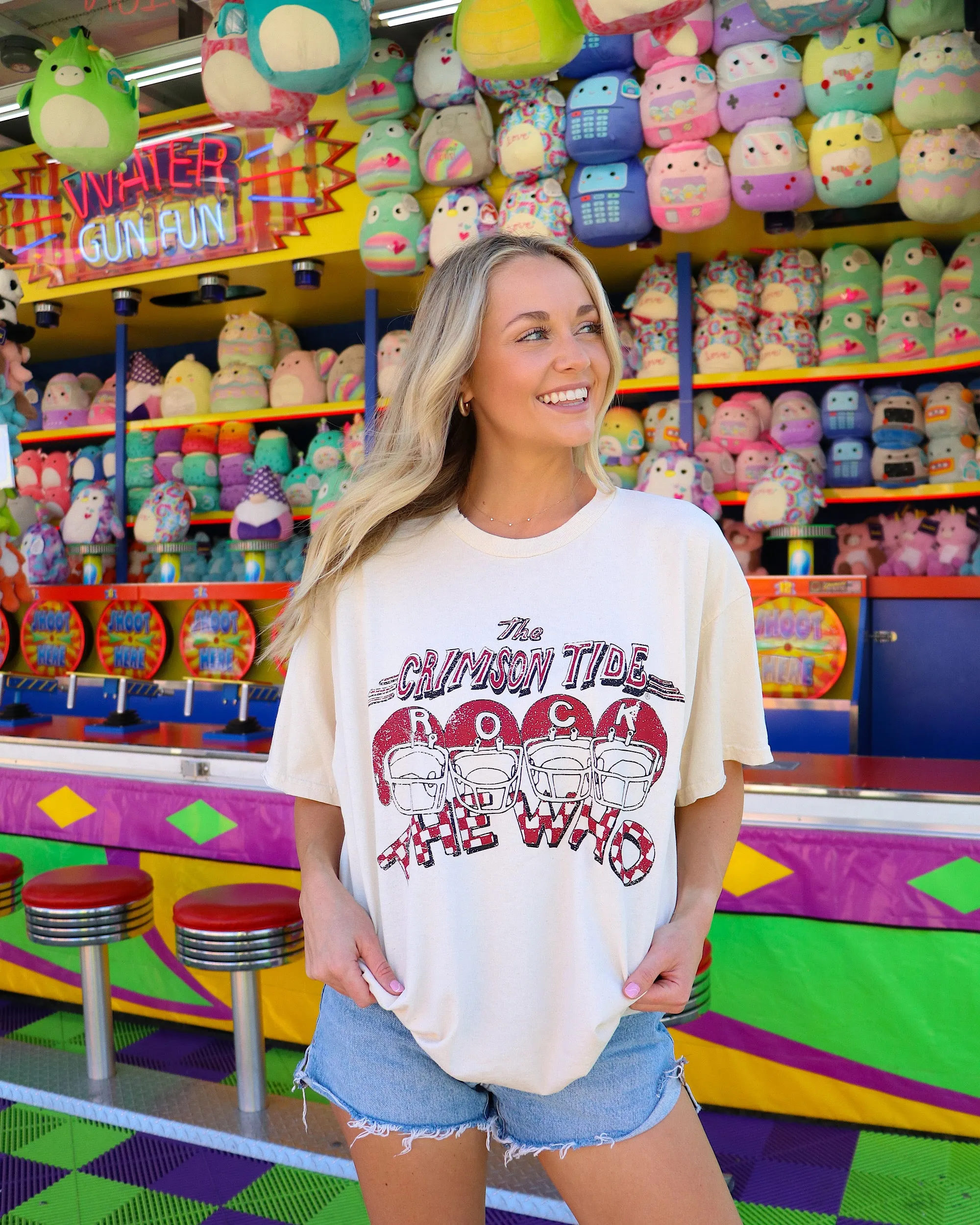 The Who University of Alabama Rock Off White Thrifted Tee