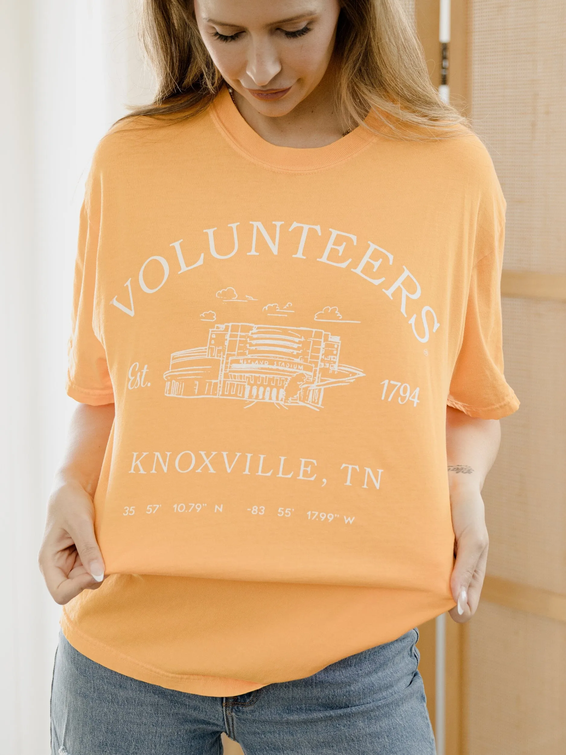 Vols Stadium Coordinates Orange Tee